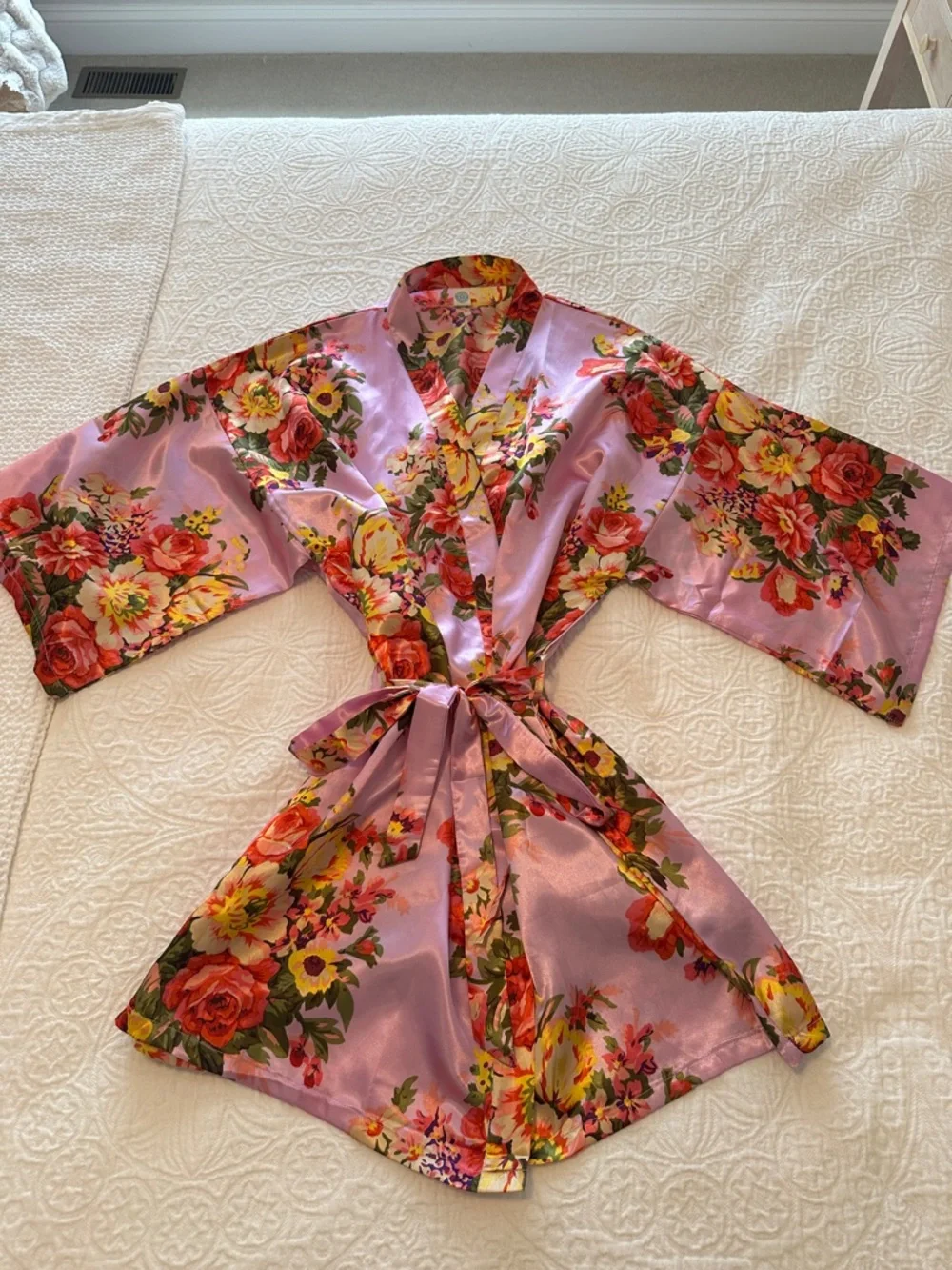 Women’s Cute Floral Robe — Lavender /Pink - one size